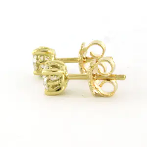 18k gouden solitair oorknoppen met oud Europees slijpvorm diamant tot. 0.86ct kopen? Bied vanaf 650!