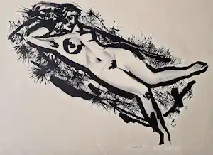 Wim Zwiers - Monochrome lithografie liggend vrouwelijk naakt - zeer kleine oplage - 1957 kopen? Bied vanaf 31!