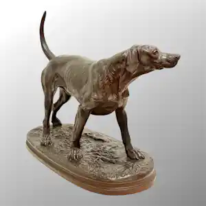 Arthur Waagen - (1833-1898) - Sculpture, Le Chien Vampire - 31 cm - Bronze patiné kopen? Bied vanaf 700!