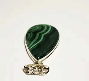 Nieuwe Zilveren Hanger met druppel Malachiet kopen? Bied vanaf 50!