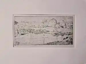 Pieter Dupont - magnifieke Ets op zink - Veld met hooioppers - 1894 - oplage 50 verkocht voor € 48!