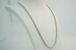 60 - Lang (65cm) & massief 1e gehalte (925/1000) zilveren "konings" ketting kopen? Bied vanaf 90!