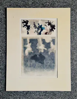 Poen de Wijs - Bijzondere (want abstract) Aquarel -1976- "on-volledig droombeeld"potloodgesign. kopen? Bied vanaf 36!