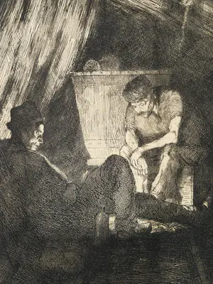 Hermann Kätelhön - original - 1925 - monochrome Lithographie "Berg-arbeiter" bleistift sign. kopen? Bied vanaf 47!