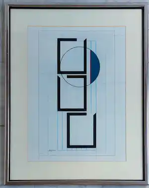 Wim Sinemus - Gouache, Geometric Compositie verkocht voor € 550!