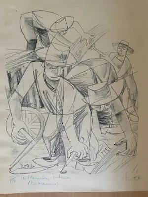 Marcel Notebaert - 8 zwart-wit tekeningen van figuren en taferelen. kopen? Bied vanaf 280!