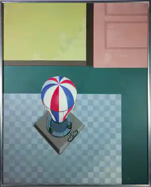Kees Balvers - Acryl op doek, Caroussel - Ingelijst verkocht voor € 68!