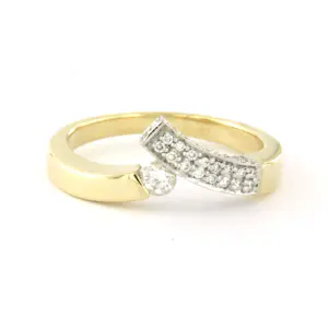 DIAMONDE 14k bicolour gouden ring met briljant geslepen diamant tot. 0.50ct kopen? Bied vanaf 660!
