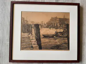 Jan Sirks - Ets, "Leuvehavenbrug Rotterdam" Vooroorlogs Rotterdam 181-JS kopen? Bied vanaf 40!