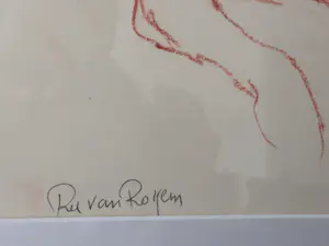 Ru van Rossem - Leeuwenpaar – Sepia krijttekening + gesigneerd boek kopen? Bied vanaf 49!