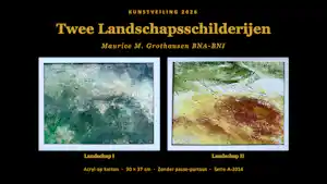 Maurice Grothausen - 2 landschappen schilderijen, zonder passe-partout serie C-2014 kopen? Bied vanaf 100!
