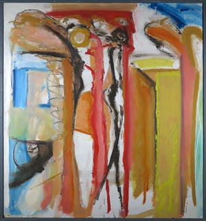 Han Sterk - Olieverf op paneel, Z.T. Abstracte compositie - Ingelijst (Zeer groot) kopen? Bied vanaf 100!
