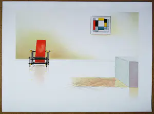 Willem van Veldhuizen - Minimalistisch hollands interieur, litho kopen? Bied vanaf 50!