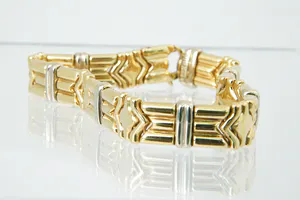 Aparte 18Krt bi-color gouden unisex armband - gekeurd - Massief & zwaar! kopen? Bied vanaf 1180!