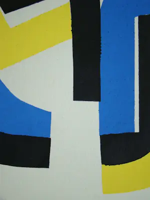 Jean Dewasne - Abstracte compositie - 1952 - Sjabloon in gouachekleuren kopen? Bied vanaf 70!