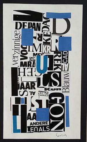 Siep van den Berg - Collage met letters kopen? Bied vanaf 125!
