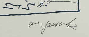 A.R. Penck - Zeldzame handgesigneerde litho, Zonder titel - Ingelijst kopen? Bied vanaf 1!