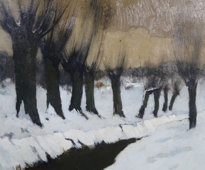 Christiaan Soer - Winterlandschap met knotwilgen kopen? Bied vanaf 275!