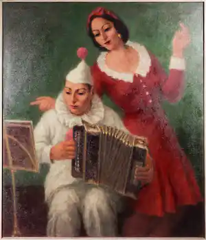 Willem Boon - Olieverf op doek, Musicerend gezelschap - Ingelijst (Groot) verkocht voor € 250!