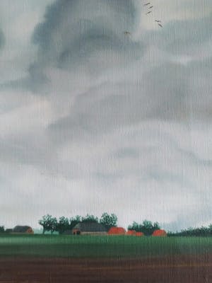 Niet of onleesbaar gesigneerd - Hollands platteland, olieverf, in mooie lijst kopen? Bied vanaf 1!