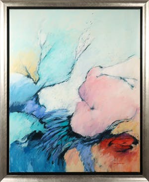 Hendrik van Veenendaal - Olieverf op doek, Abstract landschap - Ingelijst kopen? Bied vanaf 150!