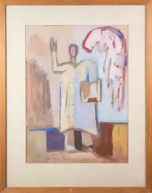 Max Reneman - Gouache op papier, In dit boek staat De Glopper - Ingelijst verkocht voor € 36!