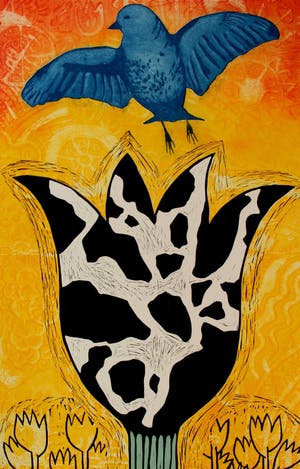 Eliza Kopec - Ets/Aquatint en Houtdruk: Koetulp kopen? Bied vanaf 55!