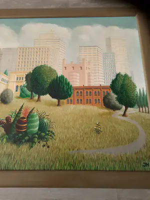 Jos van den Heuvel - landschap met paaseieren kopen? Bied vanaf 100!