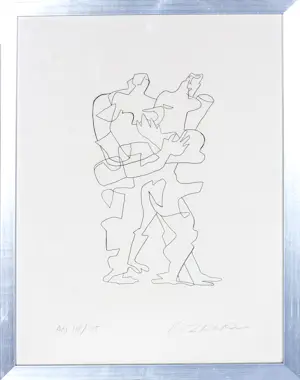 Ossip Zadkine - Ets, Zonder Titel - Ingelijst kopen? Bied vanaf 250!