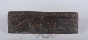 Brons (Onbekend) - Bronzen plaquette met Arabische/Farsi spreuk kopen? Bied vanaf 10!