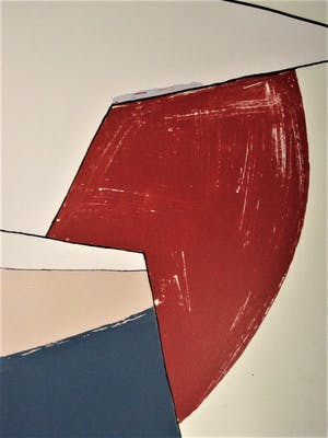 Sytske Feitsma - Grote gesigneerde Zeefdruk "Abstracte compositie" oplage 30/50 kopen? Bied vanaf 10!