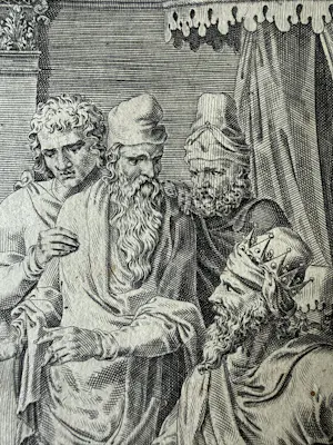 Maarten van Heemskerck - Der Diener wird vor den König gebracht. Philips Galle 1560 kopen? Bied vanaf 145!