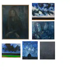 Janus Nuiten - Lot van zes schilderijen, Landschappen en portret verkocht voor € 80!