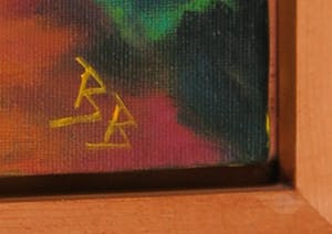 Niet of onleesbaar gesigneerd - Acrylverf op doek, Zonder titel - Ingelijst kopen? Bied vanaf 1!