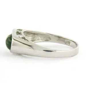 14k wit gouden ring met mos agaat en single cut geslepen diamant tot. 0.01ct kopen? Bied vanaf 200!