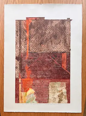 Miki Van der Eecken - Kleurets aquatint - Miki Van Der Eecken - "GEVEL 5" - 1/50 - 1974 kopen? Bied vanaf 75!