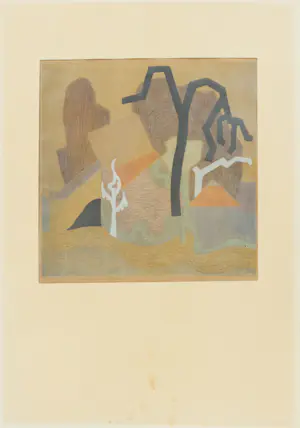 Harry van Kruiningen - Litho, Abstracte voorstelling van drie bomen kopen? Bied vanaf 80!