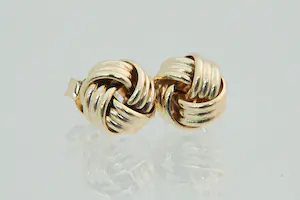 85 - Elegant paar 14krt rosé gouden oorstekers model - fraai afgewerkte "knopen" kopen? Bied vanaf 60!