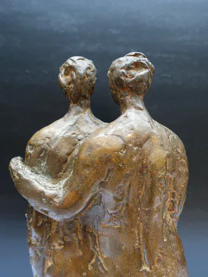 Brons (Onbekend) - "samen" zeer mooi beeld kopen? Bied vanaf 225!