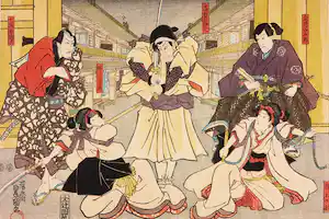 Kunisada Utagawa - Houtdruk, Samurai verkocht voor € 95!