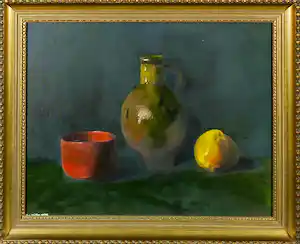 Hubert van Hille - Olieverf op doek, Stilleven - Ingelijst verkocht voor € 70!