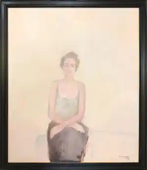 Armand Campi - Olieverf op doek, Zonder titel - Ingelijst (Zeer groot) verkocht voor € 250!