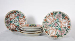 Curiosa - Lot van zes Chinees porseleinen schotels van rond 1900 kopen? Bied vanaf 1!