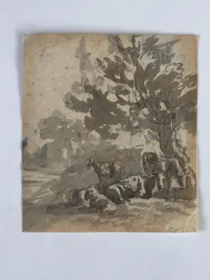 Willem Spoor - Twee sepia's met koeien kopen? Bied vanaf 50!