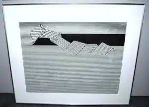 Nico van Stralen - ingelijste grote zeefdruk 'Volging' verkocht voor € 195!