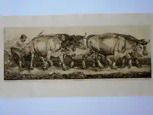 Pieter Dupont - Ploegende ossen verkocht voor € 125!