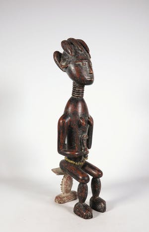 Afrikaans - Hout, Zittend vrouwfiguur kopen? Bied vanaf 1!