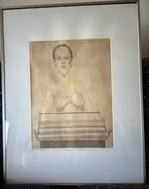 Herman Gordijn - Mona met kinderwagen/Menton verkocht voor € 85!