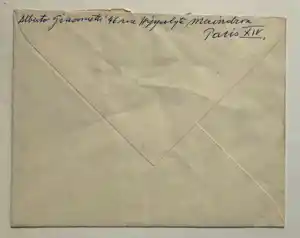 Alberto Giacometti - handgesigneerde briefomslag kopen? Bied vanaf 580!