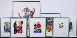 Jan Sierhuis - Lot van 7 ingelijste werken (waarvan een ets en giclées) kopen? Bied vanaf 200!